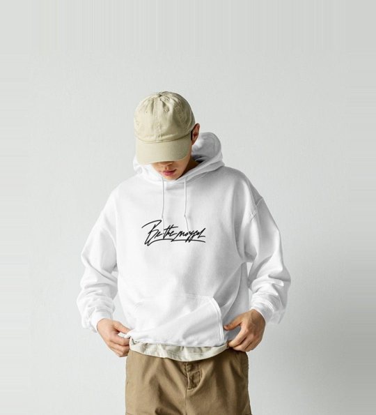 Be The Mogger signature hoodie, worn